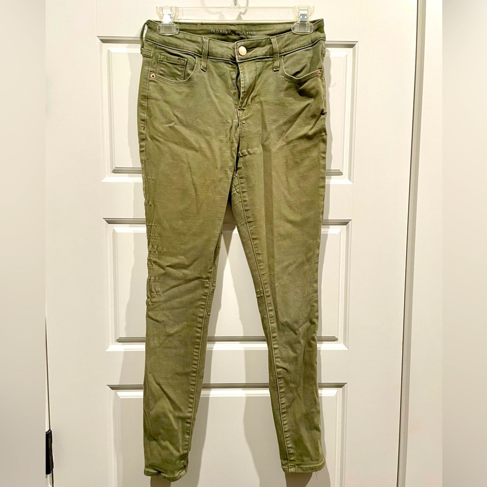 Olive stretchy skinny jeans